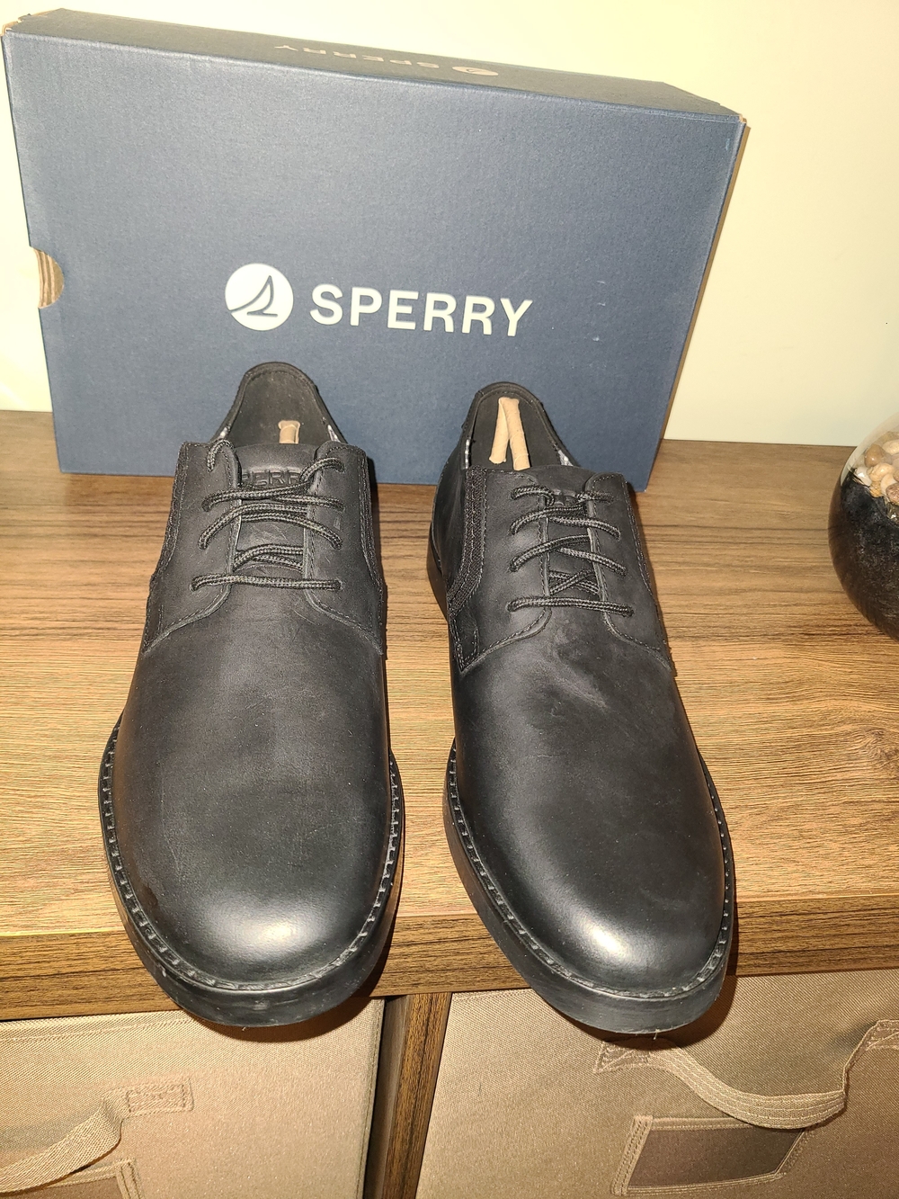 Sperry Newman Oxford Black Leather Men's Shoe - Picture 2 of 16